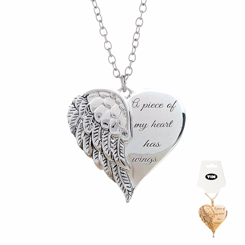 Angel Wings Heart Necklace