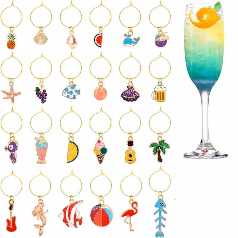 Enamel Wine Charms