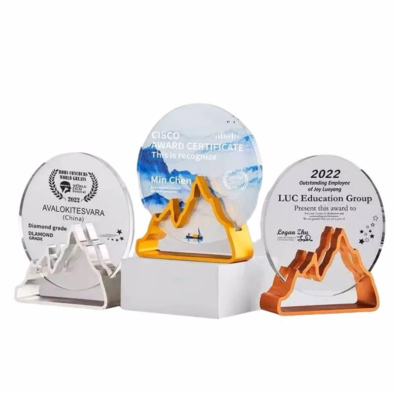 Round Metal Crystal Award Trophy