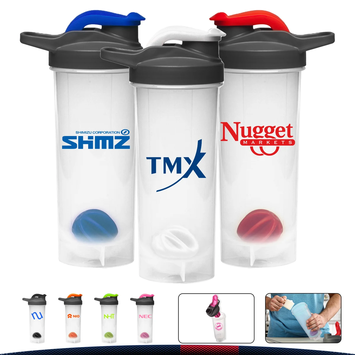 Nsinis Plastic Shaker Bottle - 24 OZ. 1