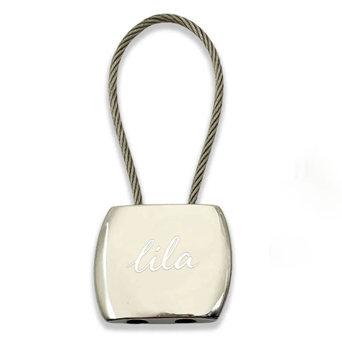 Zinc Alloy Retractable Perspective Square Keychain 1