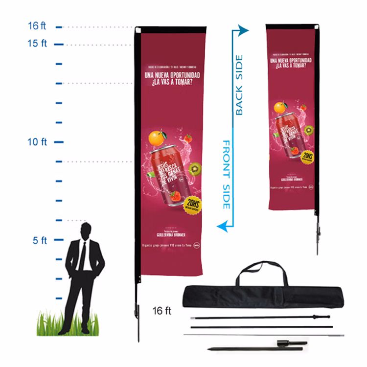 16.5 ft. Rectangle Advertising Flag Kit 6 (Double Sided)