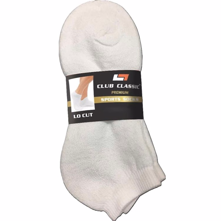 Low Cut Sports Socks White Size 4-6