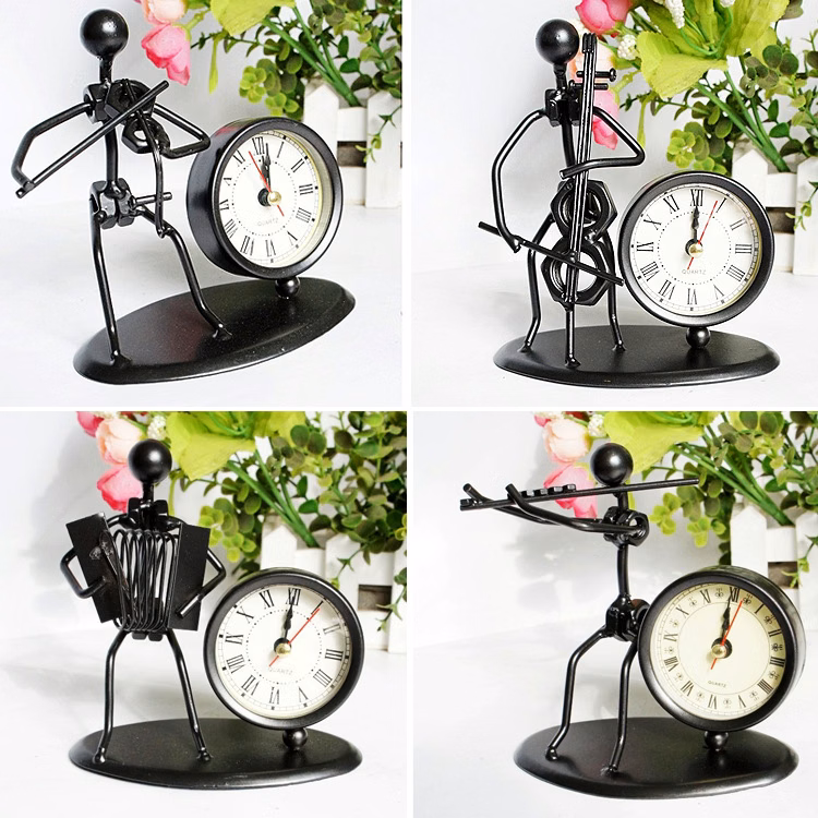 Music Band Metal Craft Iron Decorative Clock