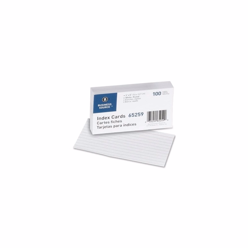 Index Cards - White Ruled 90lb. 3" x 5"