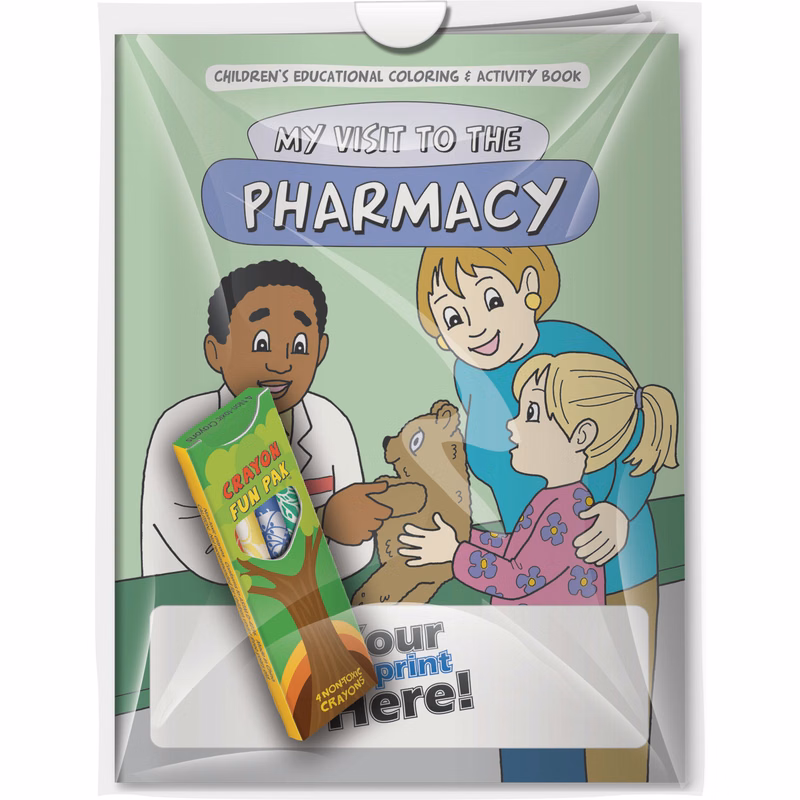 Combo Pack - CB1003 Coloring Book & 4-Pack of Crayons in a Poly Bag