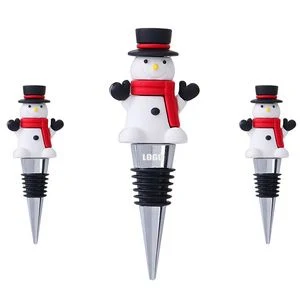 Festive PVC Snowman Wine Cork Bottle Stopper 1