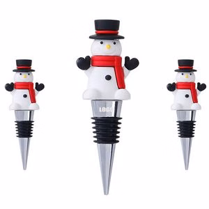 Festive PVC Snowman Wine Cork Bottle Stopper