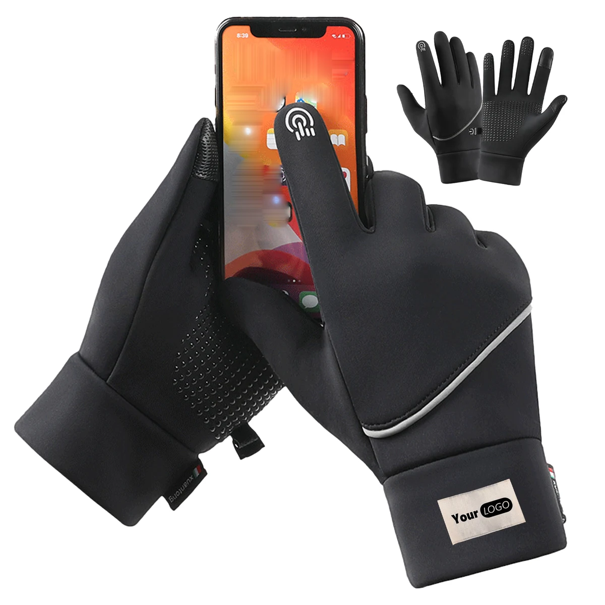 Polyester Customizable Winter Gloves With Touchscreen Compatibility 1