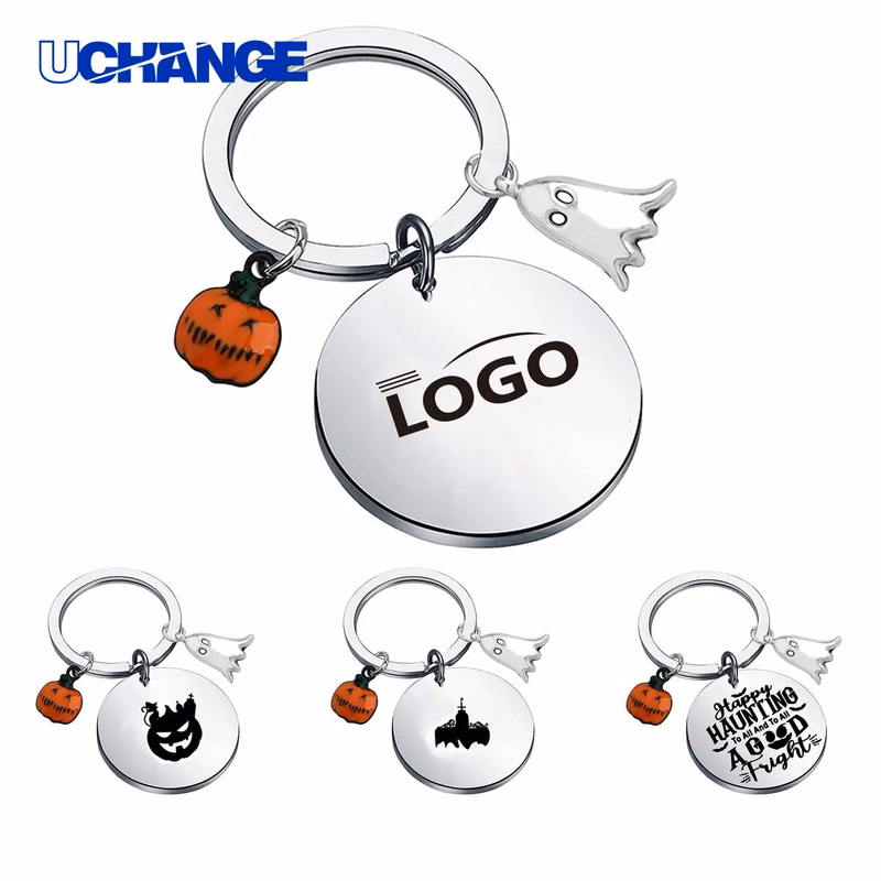 Pumpkin and Ghost Holiday Keychain