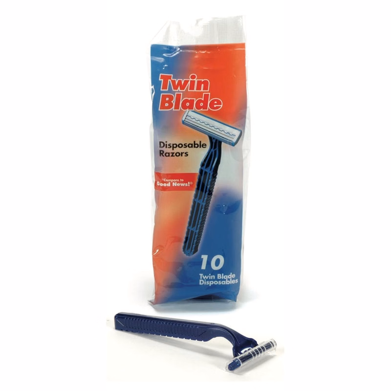 Bulk Twin Blade Razors - Long Handle 10 Pack