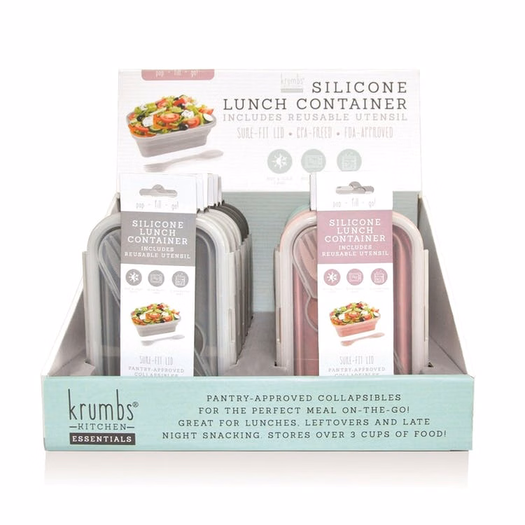 Collapsible Silicone Lunch Containers - 4 Colors