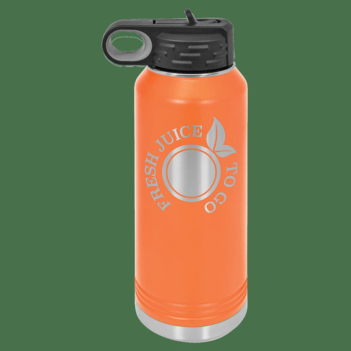 32 oz. Orange Powder Coated Laser Engraved Polar Camel Water Bottles, custom water bottle with logo imprint 1