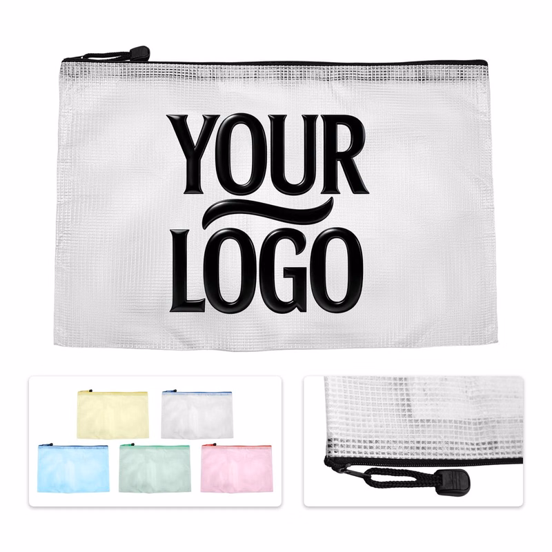 A4 Mesh Waterproof Zipper Document Pouch