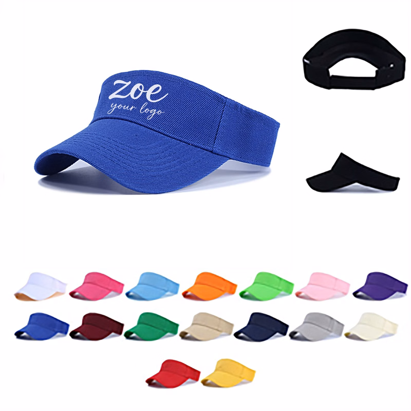Customizable Wide Brim Hollow Sun Visor Adjustable Sport Cap
