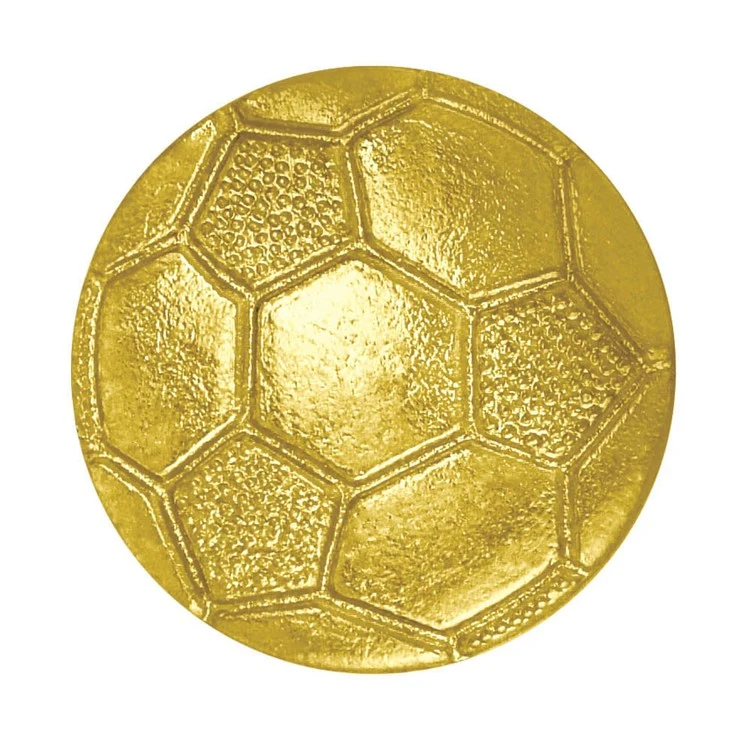 Soccer Ball Bright Gold Chenille Lapel Pin 1