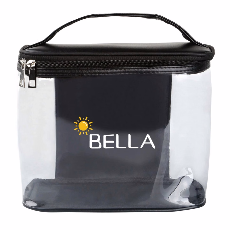 Transparent Makeup Cosmetic Bag With Zipper And Handle