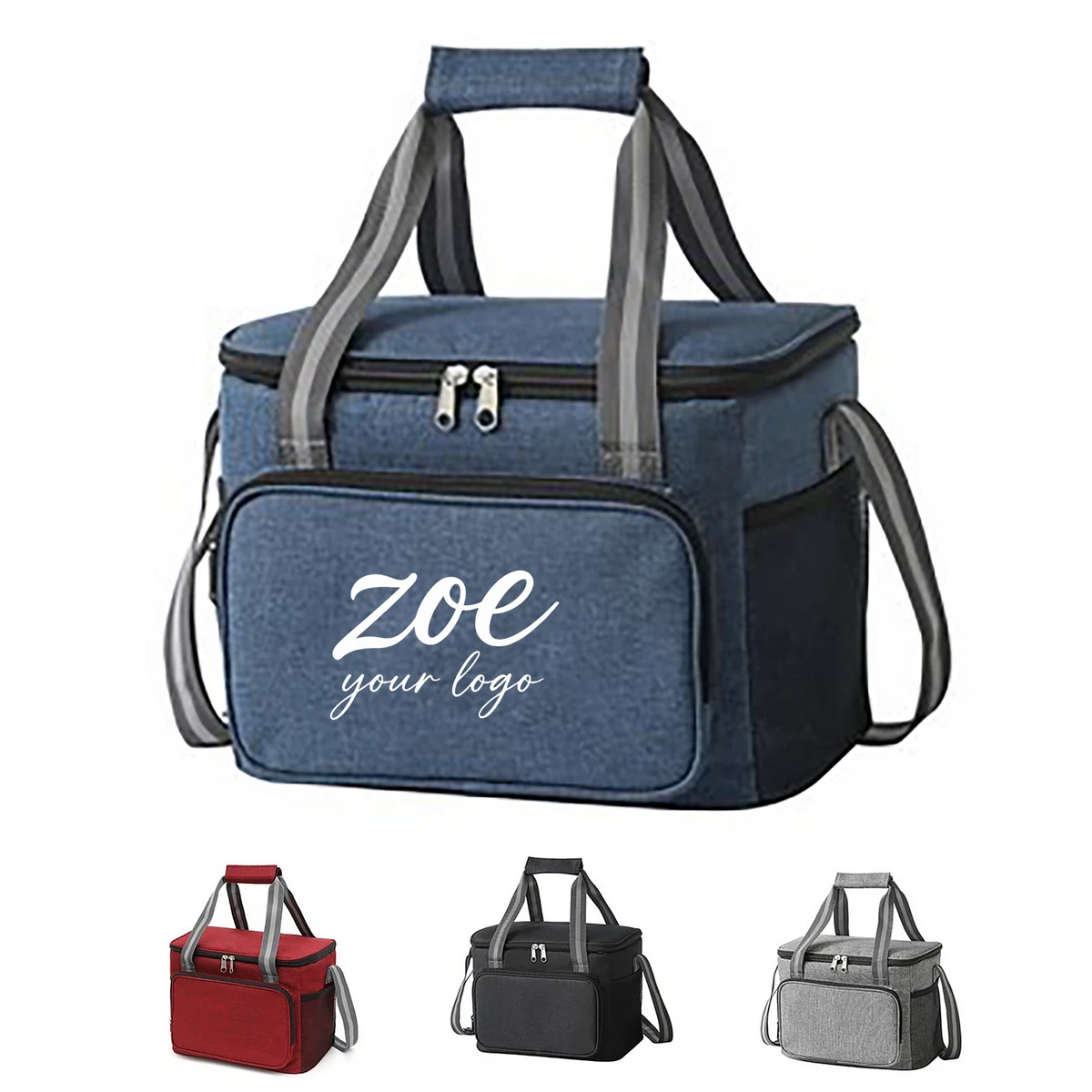 Durable Woven Fabric Outdoor Picnic Camping Cold??Lunch Bag 1