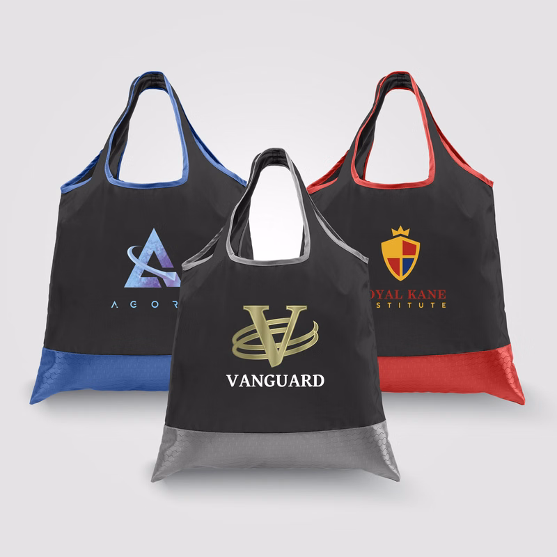Zurich - Foldaway Shopping Tote Bag - 210D Polyester, 420D RipStop Trim