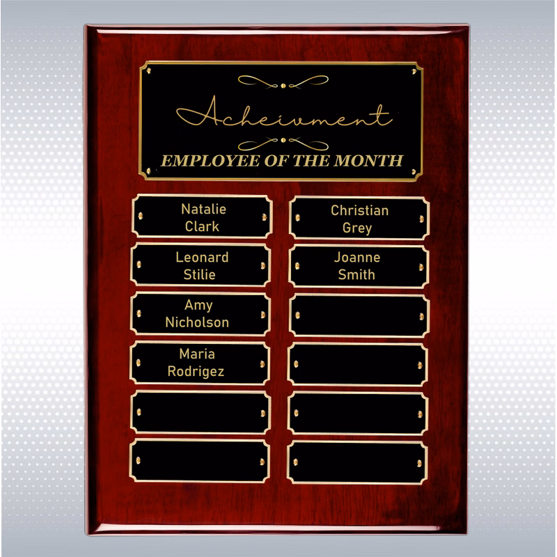 Rosewood Piano Finish 12 Plate Perpetual Plaque (9"x12")