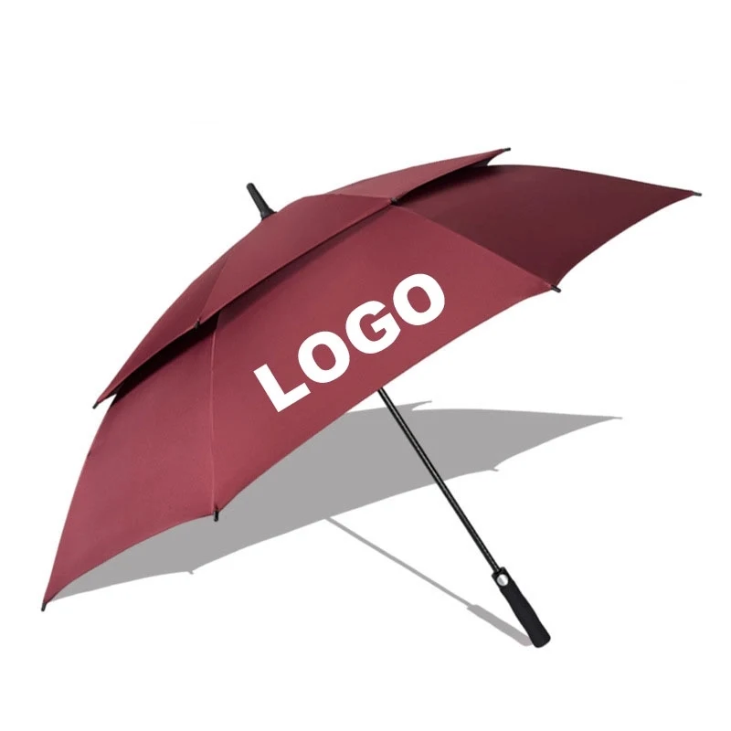 Custom Double Canopy Vented Windproof Stick Umbrellas 1