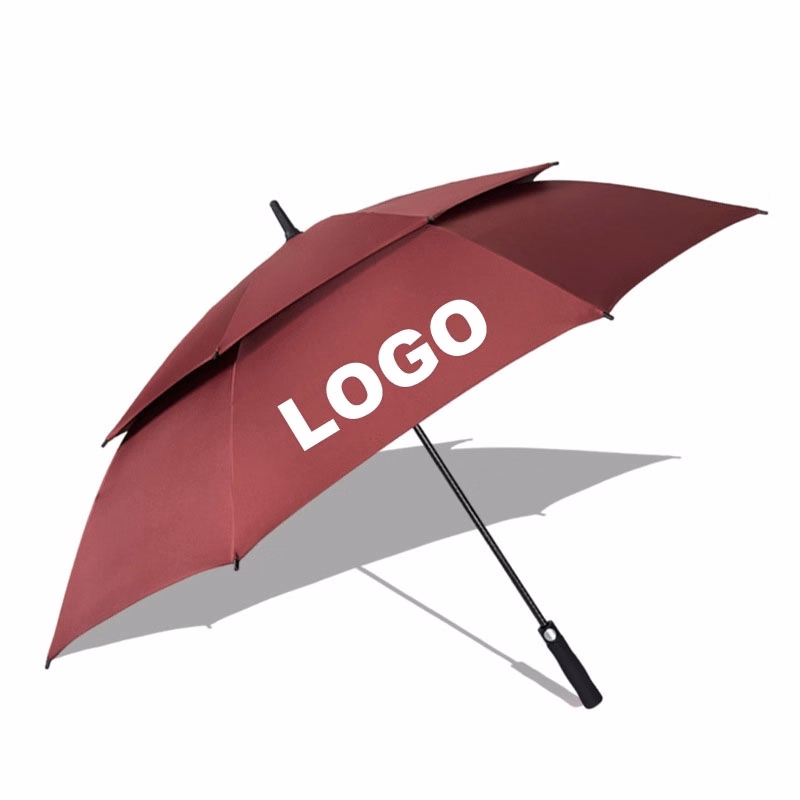 Custom Double Canopy Vented Windproof Stick Umbrellas