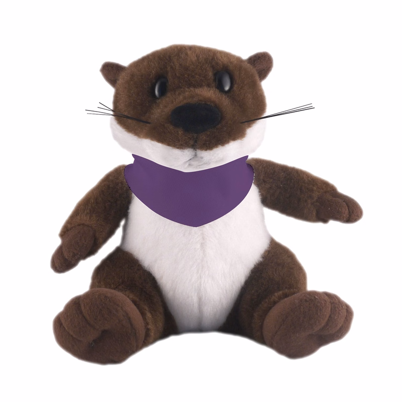 Soft Plush Stuffed Sitting Otter with Bandana