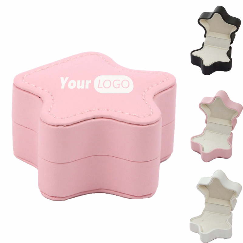 Star-Shaped Mini PU Leather Jewelry Box