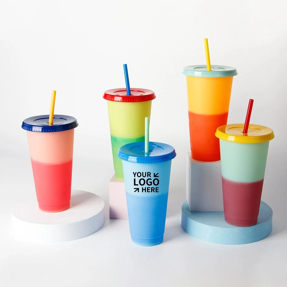 24oz Reusable Color Changing Cold Drink Cups 1