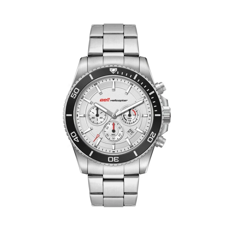42.5MM, SS, SILVER CASE, BK BEZEL, CHRONO MVT, DTE 1