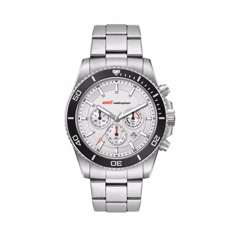 42.5MM, SS, SILVER CASE, BK BEZEL,  CHRONO MVT, DTE
