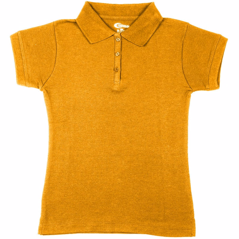 Girls' Polo Shirts - Gold Size 14/16 (L)