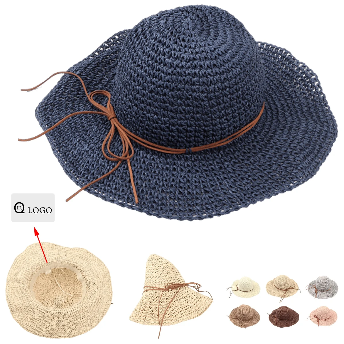 Women'S Wide Brim , Uv Protective Straw Hat 1