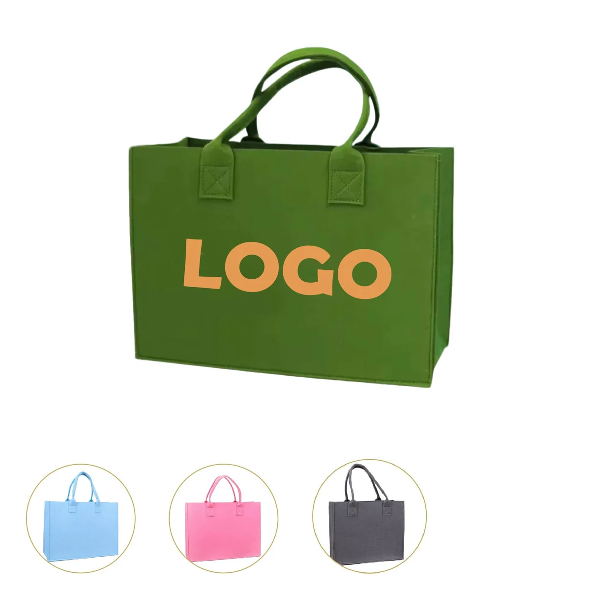 MOQ 10pcs Felt Handbag, custom tote bag with logo imprint 1