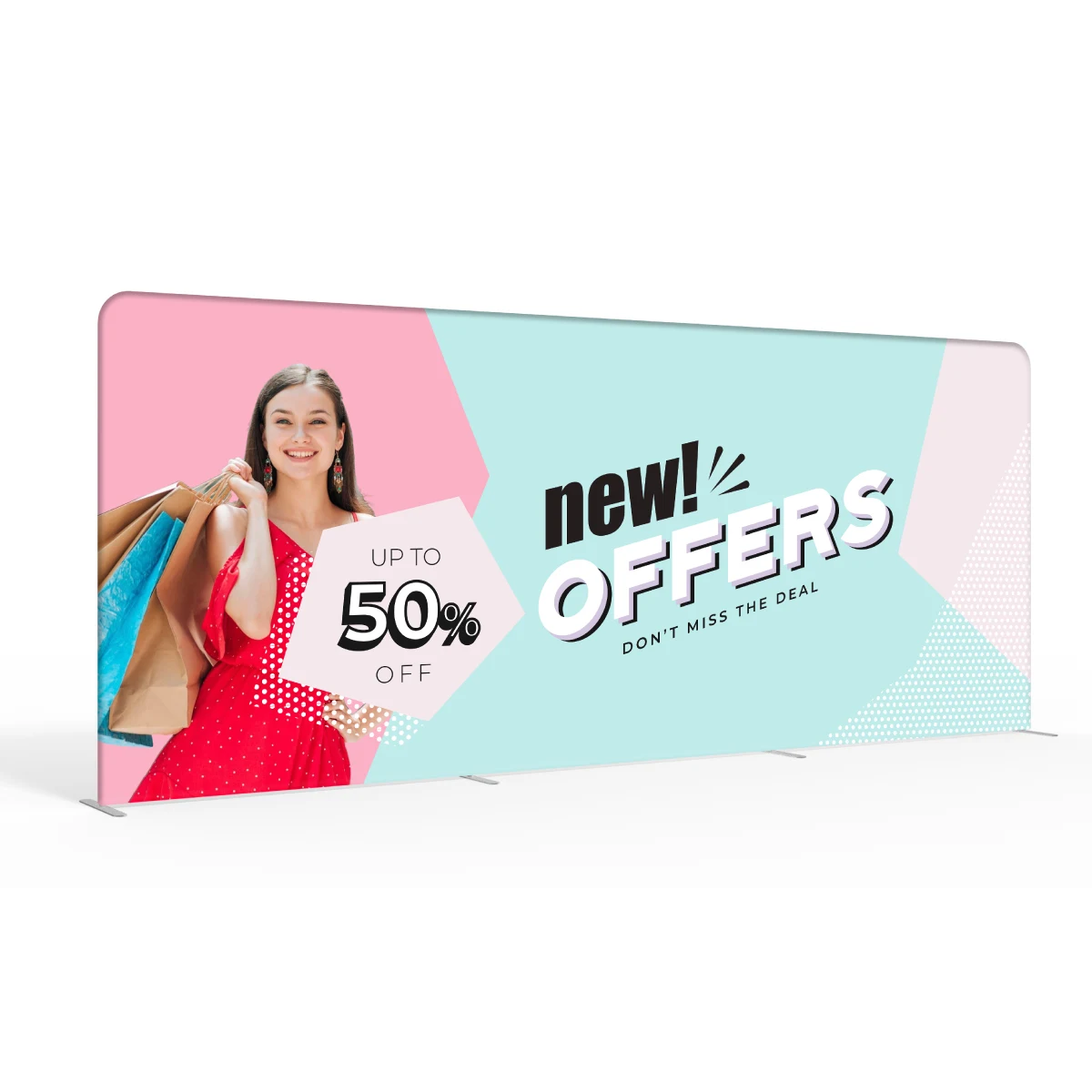 20ft Double-Sided Straight Fabric Display - Fabric Only 1