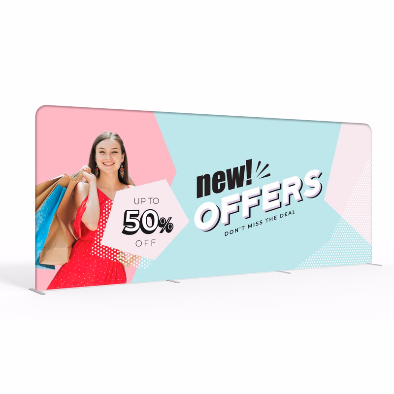 20ft Double-Sided Full Color Fabric Display Wall