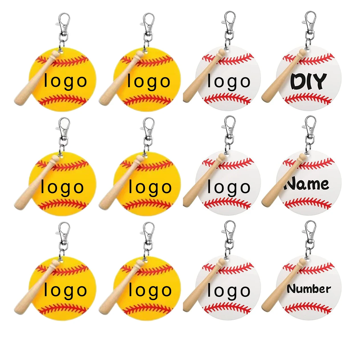 Acrylic Baseball Key Chain (direct import) 1