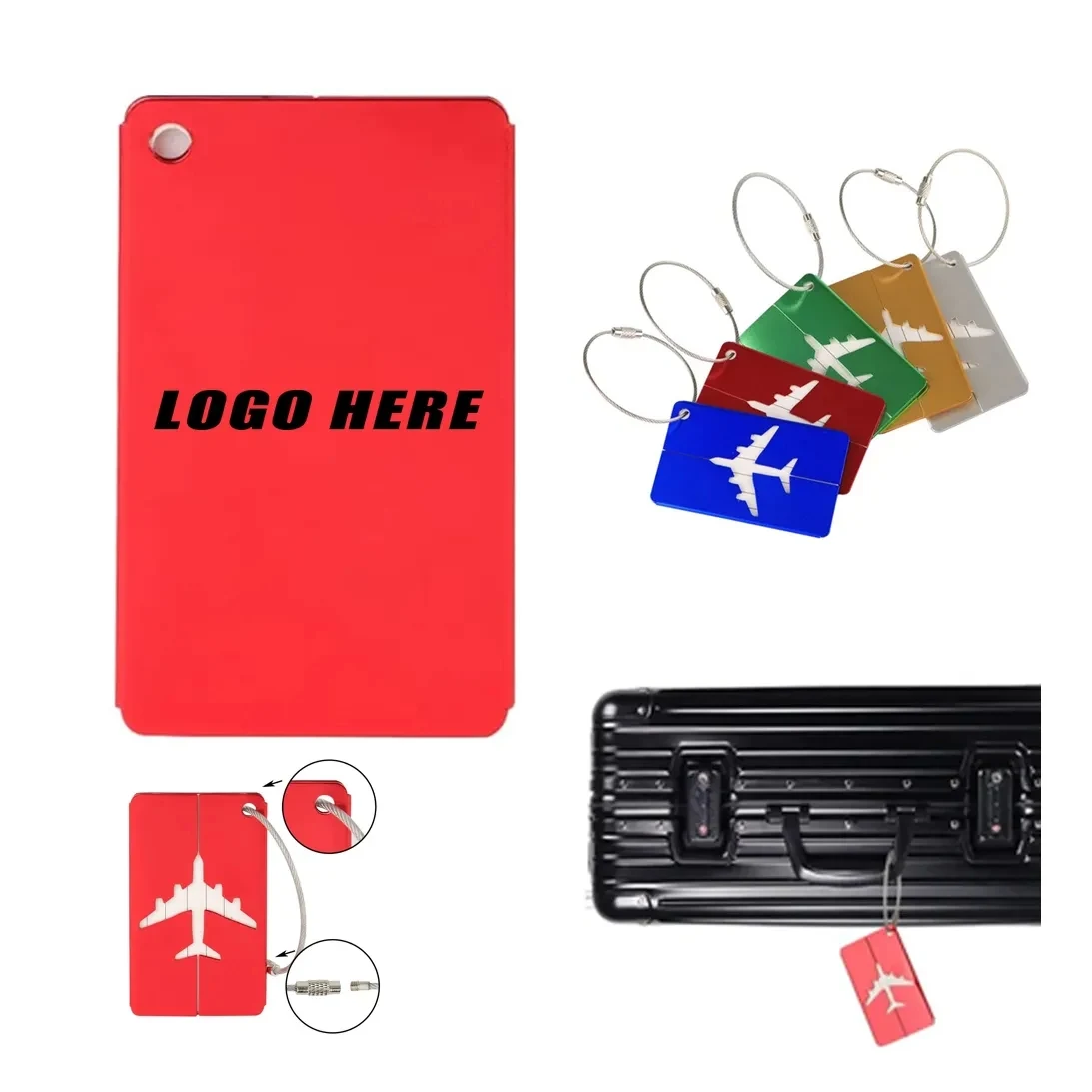 Aluminum Metal Airplane Shape Luggage Tags 1