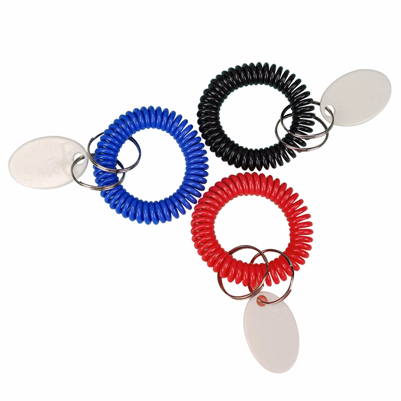 Bracelet Coil Keychain w/ Imprinted Tag