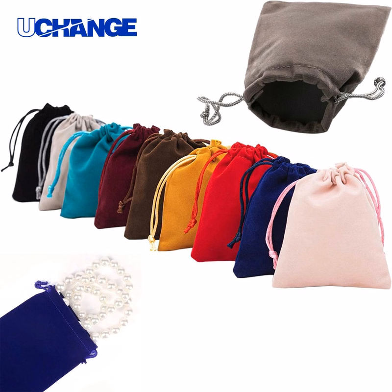 Pile-Coated Jewelry Drawstring Pouch