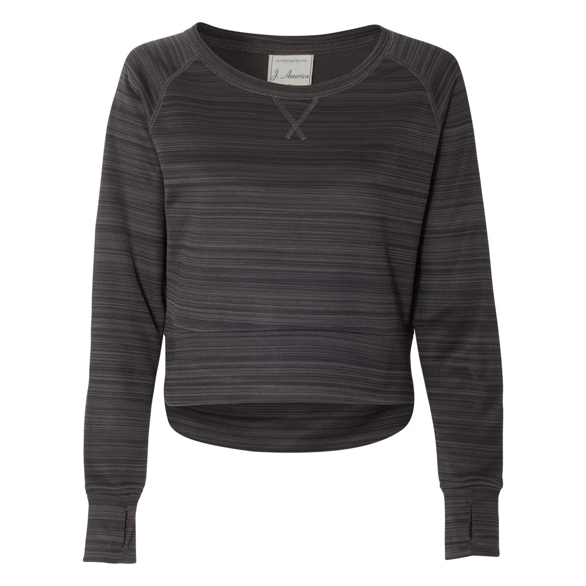 Women's Odyssey Striped Performance Fleece Hi-Low Crewneck Sweatshirt - 8663 1