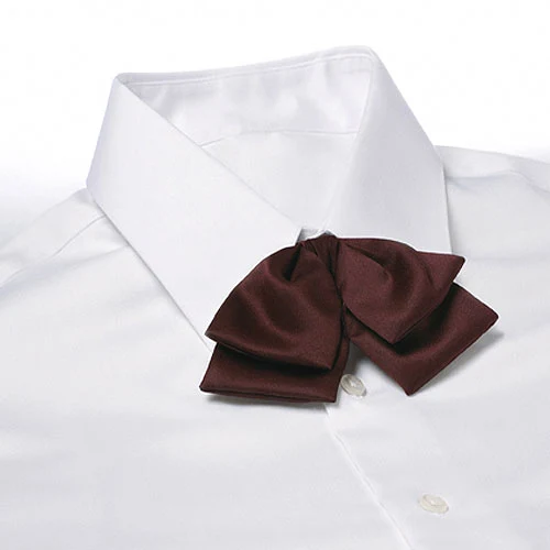 Maroon Adjustable Band Polyester Satin Floppy Bow Tie 1