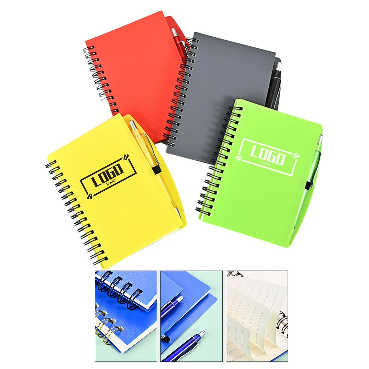 A5 Wire-Bound Writing Pad With Pen Holder Feature 1