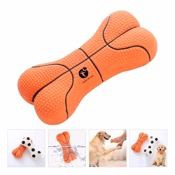 Custom Durable PVC Latex Bone Dog Chew Toy with Squeaker — Interactive Pet Play