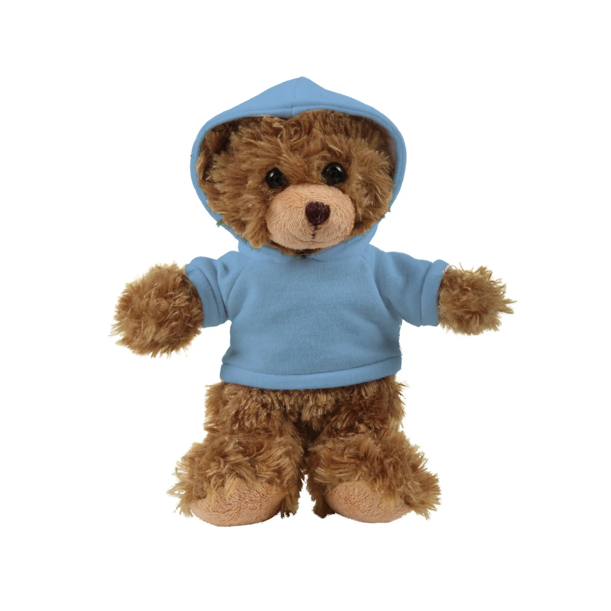soft plush Mocha Curly Sitting Bear with hoodie 1