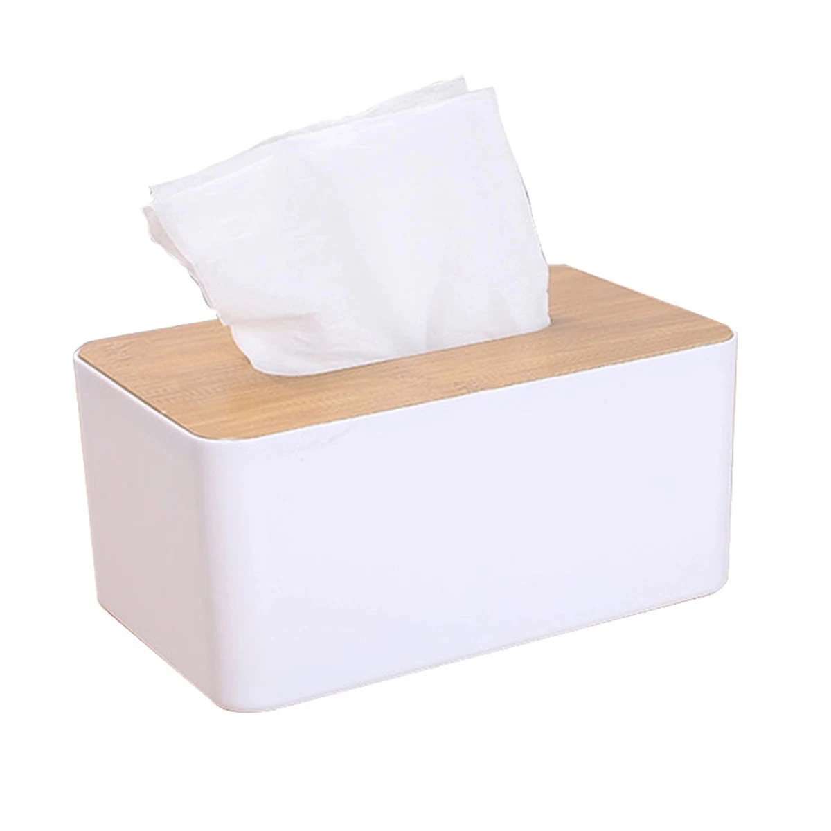 Reusable PP Tissues Box Wood Cover 1