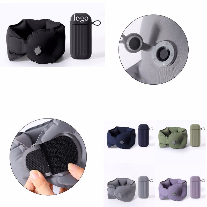 Portable Press Inflate Travel Neck Pillow Set