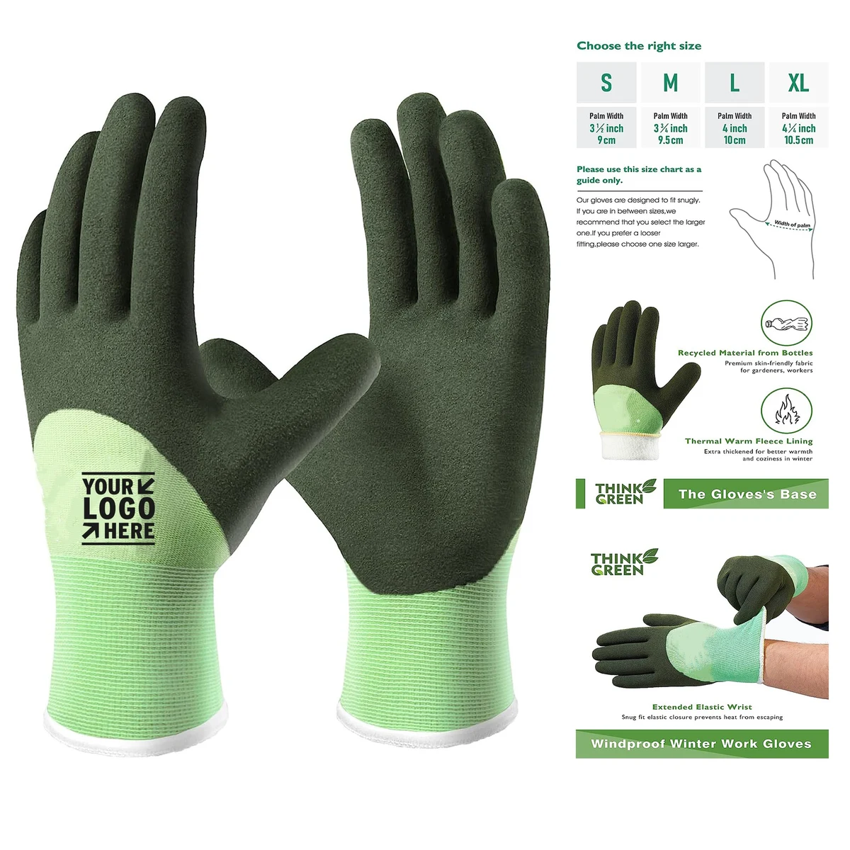 Recycled Polyester Garden Gloves with Rubber Coated 1