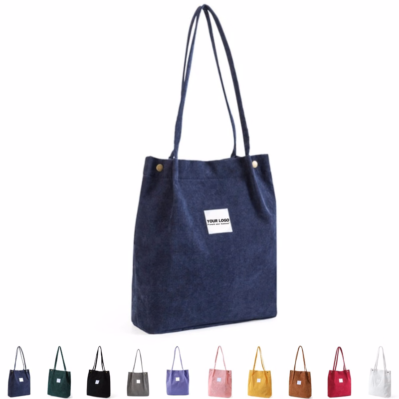 Inner Pocket Corduroy Tote Bag
