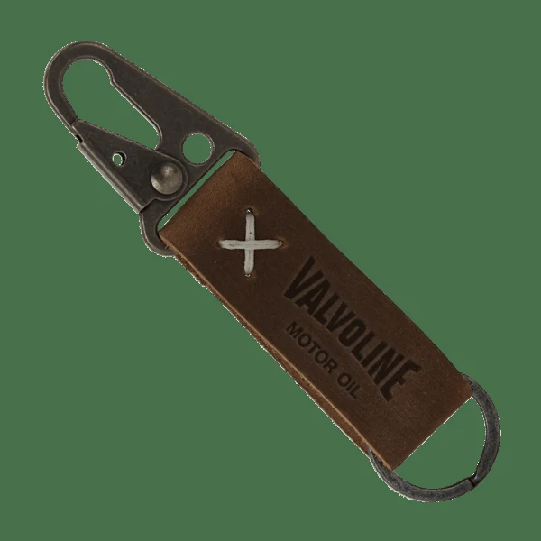 Busker Leather Keychain with Antique Nickel Carabiner 1
